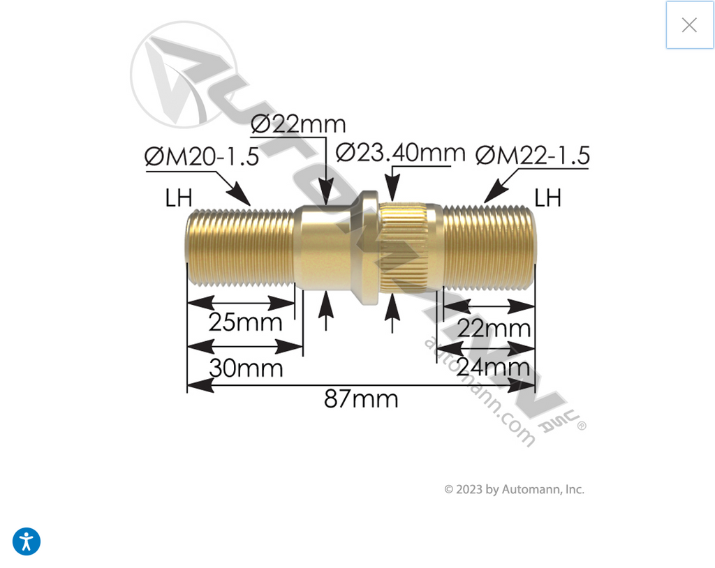 201.7053L- Double Ended Stud LH - Nick's Truck Parts