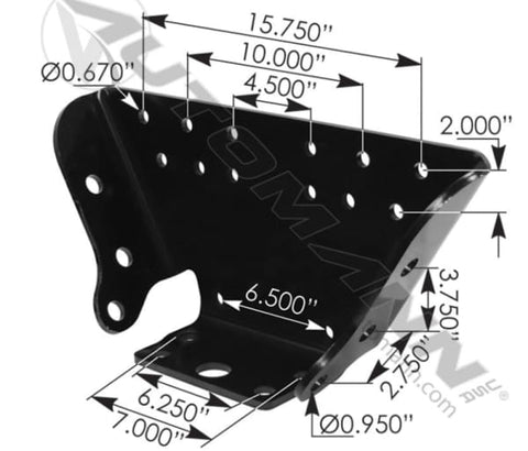 338-2289- Outoard Frame Bracket Hendrickson HaulMaax, (product_type), (product_vendor) - Nick's Truck Parts