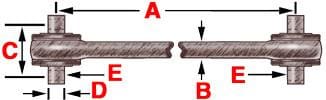345-233  -  Bearing Style Torque Rod (Bushed), (product_type), (product_vendor) - Nick's Truck Parts
