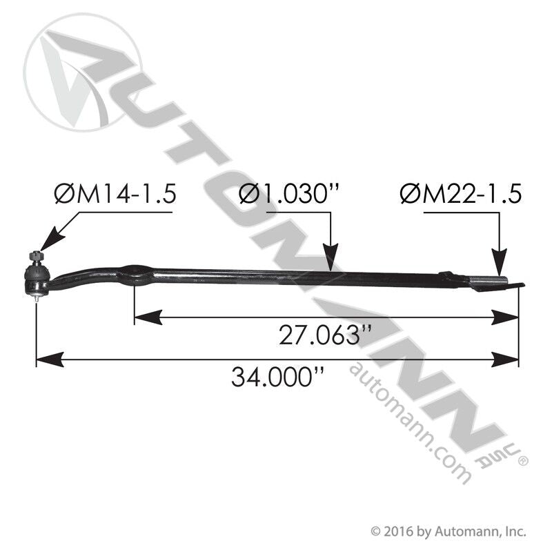 463.DS1138   - Drag Link 34.000in C to C Ford - Nick's Truck Parts