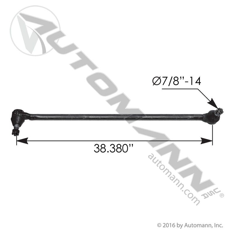 463.DS1342 - Drag Link 38.380in C to C Freightliner - Nick's Truck Parts