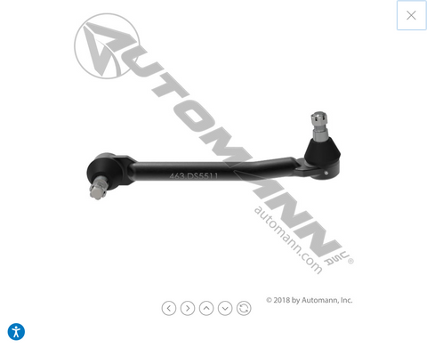 463.DS5511- Drag Link 16.375in C to C IHC - Nick's Truck Parts