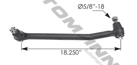 463.DS55942 - Drag Link 18.250in C to C IHC - Nick's Truck Parts