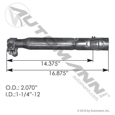 463.DS6203 - Drag Link 16.872in E to E Mack - Nick's Truck Parts