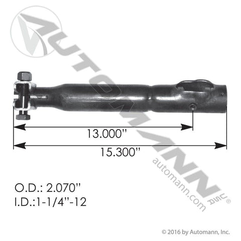 463.DS6206 - Drag Link 15.300in E to E Mack - Nick's Truck Parts