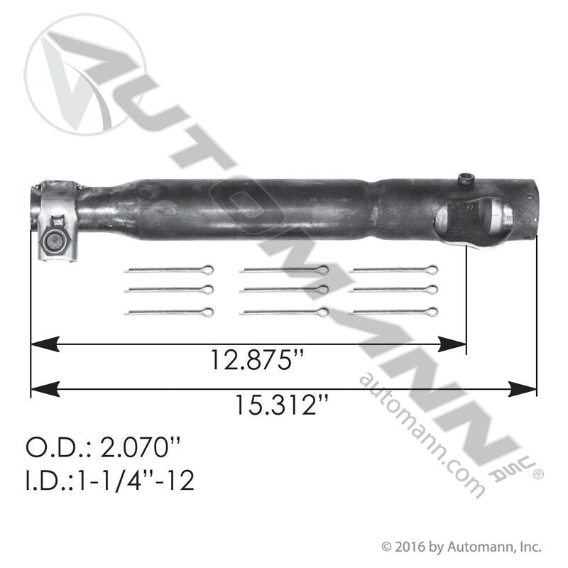 463.DS6207 - Drag Link 15.312in E to E Mack - Nick's Truck Parts