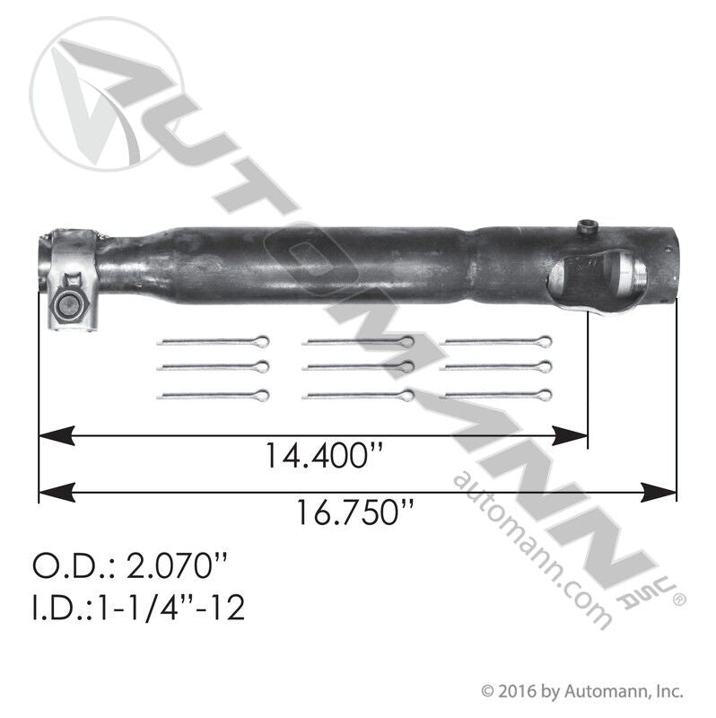 463.DS6208 - Drag Link 16.750in E to E Mack - Nick's Truck Parts