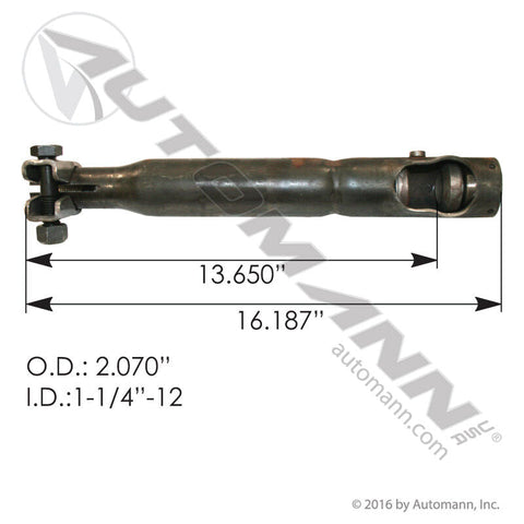 463.DS6218 - Drag Link 16.187in E to E Mack - Nick's Truck Parts