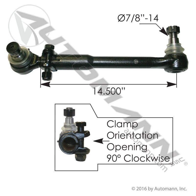 463.DS6285 - Drag Link 16.960in C to C Mack - Nick's Truck Parts