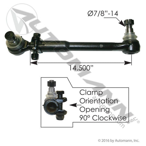 463.DS6285 - Drag Link 16.960in C to C Mack - Nick's Truck Parts