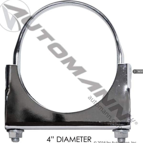 562.U3404C-Flat U-Bolt Saddle Clamp 4in Chrome, (product_type), (product_vendor) - Nick's Truck Parts