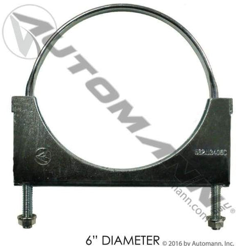 562.U3406C-Double Saddle Clamp 6in Chrome, (product_type), (product_vendor) - Nick's Truck Parts