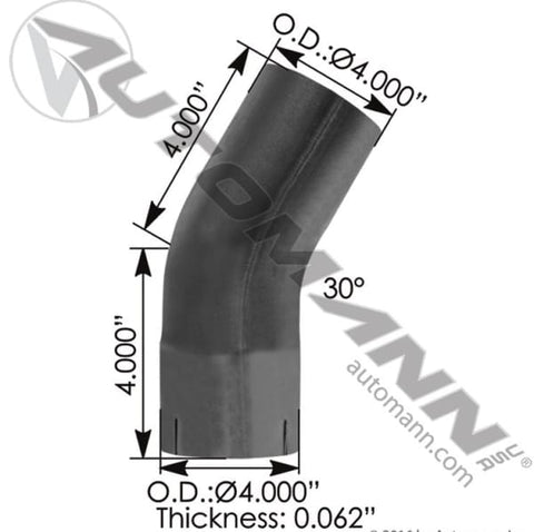 562.U4430E4A-Exhaust Elbow 4in 30 Deg ID-OD ALZ, (product_type), (product_vendor) - Nick's Truck Parts