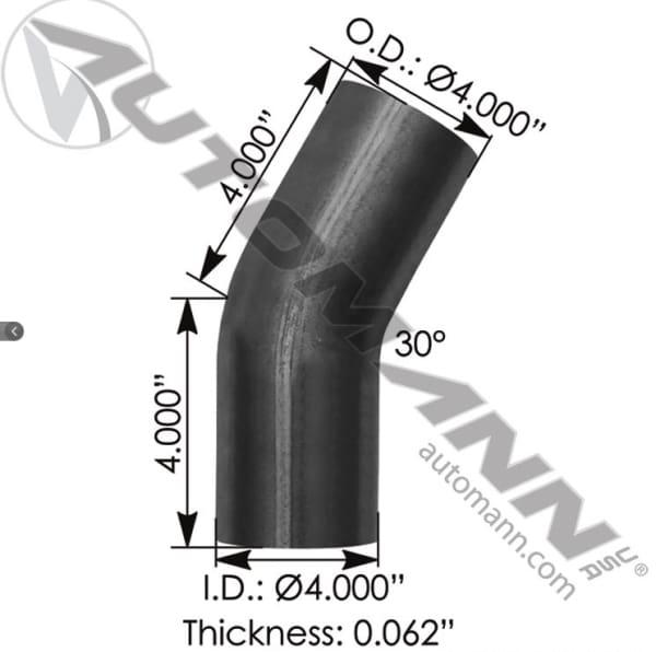 562.U4430S4A-Exhaust Elbow 4in 30 Deg OD-OD ALZ, (product_type), (product_vendor) - Nick's Truck Parts