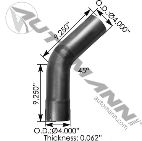 562.U4445E9A-Exhaust Elbow 45 Deg 4in ID-OD, (product_type), (product_vendor) - Nick's Truck Parts