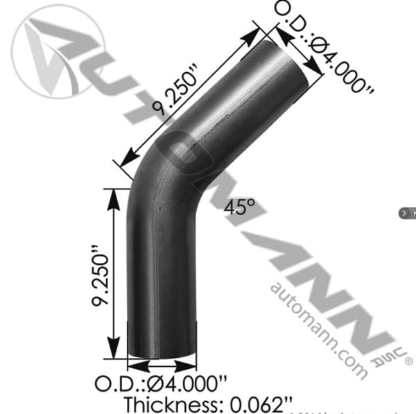 562.U4445S9A-Exhaust Elbow 45 Deg 4in OD-OD, (product_type), (product_vendor) - Nick's Truck Parts