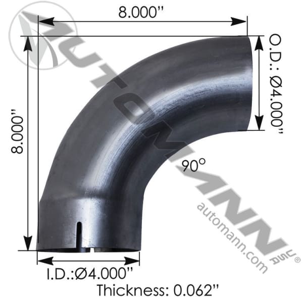562.U4490E8A-Exhaust Elbow 90 Deg 4in ID-OD, (product_type), (product_vendor) - Nick's Truck Parts