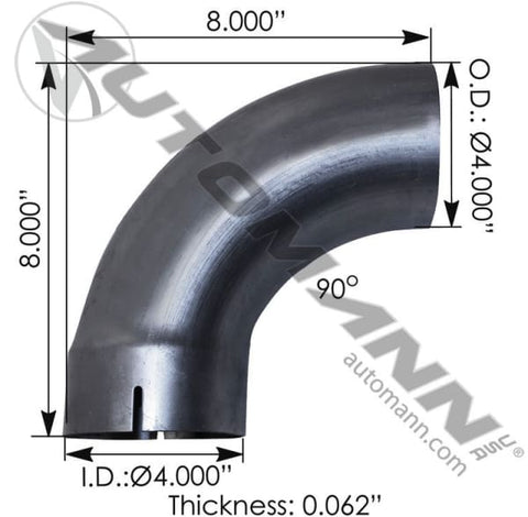 562.U4490E8A-Exhaust Elbow 90 Deg 4in ID-OD, (product_type), (product_vendor) - Nick's Truck Parts