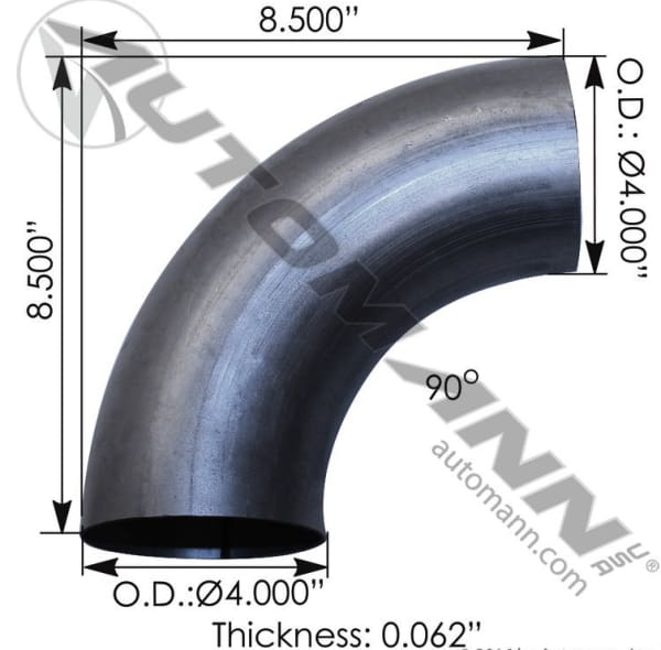 562.U4490S8A-Exhaust Elbow 90 Deg 4in OD-OD, (product_type), (product_vendor) - Nick's Truck Parts