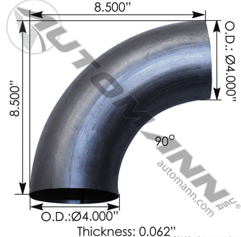 562.U4490S8A-Exhaust Elbow 90 Deg 4in OD-OD, (product_type), (product_vendor) - Nick's Truck Parts