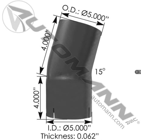 562.U4515E4A-Exhaust Elbow 5in 15 Deg ID-OD ALZ, (product_type), (product_vendor) - Nick's Truck Parts