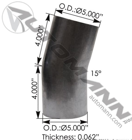 562.U4515S4A-Exhaust Elbow 5in 15 Deg OD-OD ALZ, (product_type), (product_vendor) - Nick's Truck Parts