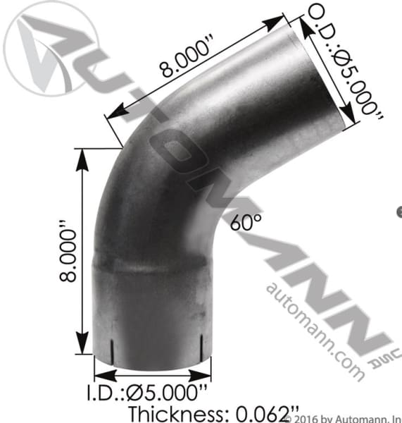 562.U4560E4A-Exhaust Elbow 5in 60 Deg ID-OD ALZ, (product_type), (product_vendor) - Nick's Truck Parts