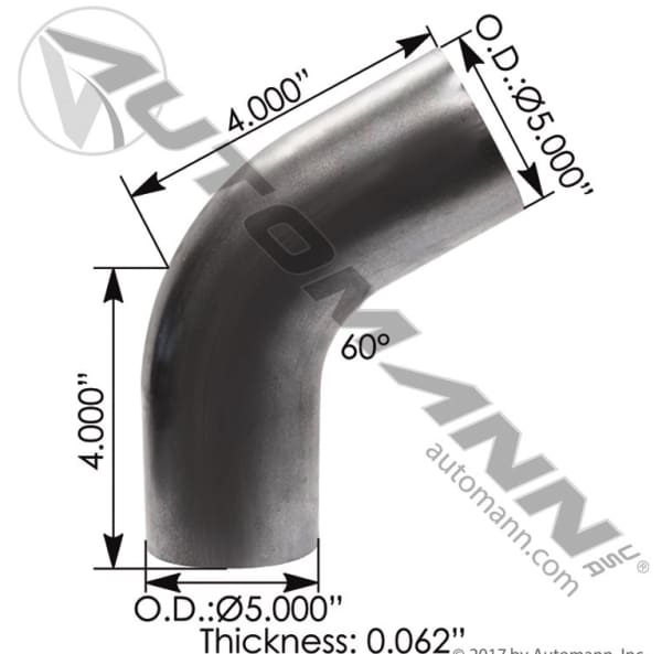 562.U4560S4A-Exhaust Elbow 5in 60 Deg OD-OD ALZ, (product_type), (product_vendor) - Nick's Truck Parts