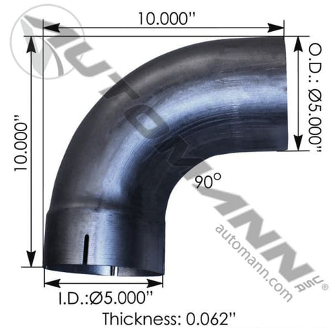 562.U4590E10A-Exhaust Elbow 90 Deg 5in ID-OD, (product_type), (product_vendor) - Nick's Truck Parts