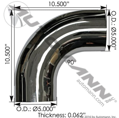 562.U4590S10C-Exhaust Elbow 5in 90 Deg OD-OD Chrome, (product_type), (product_vendor) - Nick's Truck Parts