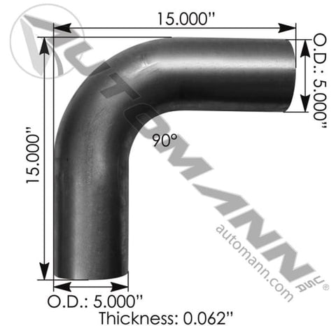 562.U4590S15A-Exhaust Elbow 5in 90 Deg OD-OD ALZ, (product_type), (product_vendor) - Nick's Truck Parts