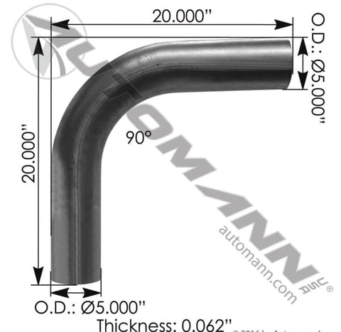 562.U4590S20A-Exhaust Elbow 90 Deg 5in OD-OD, (product_type), (product_vendor) - Nick's Truck Parts