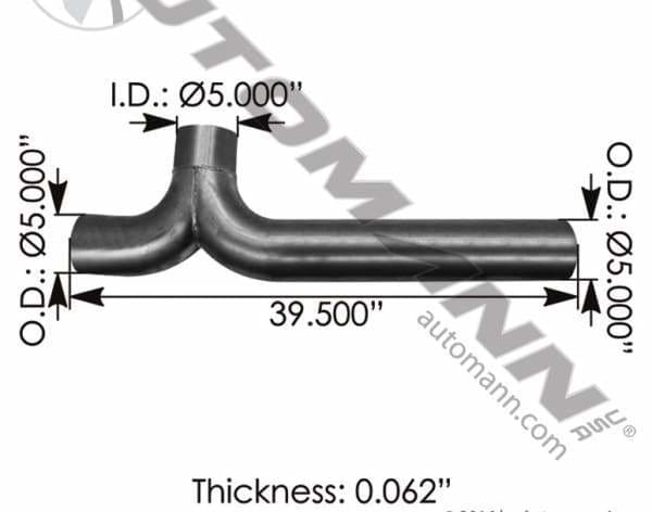 562.U4613974000A-Exhaust Y-Pipe ALZ Freightliner, (product_type), (product_vendor) - Nick's Truck Parts
