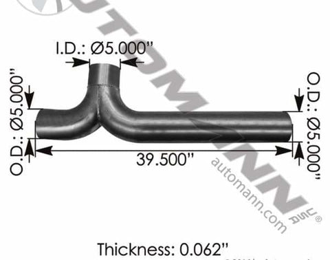 562.U4613974000A-Exhaust Y-Pipe ALZ Freightliner, (product_type), (product_vendor) - Nick's Truck Parts