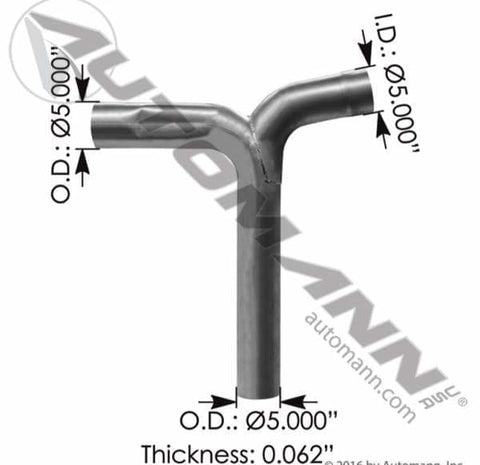 562.U4616885024A-Exhaust Y-Pipe ALZ Freightliner, (product_type), (product_vendor) - Nick's Truck Parts