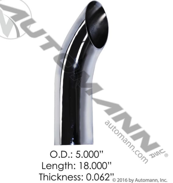 562.U5518SC-Chrome Stack 18IN Length 5in OD, (product_type), (product_vendor) - Nick's Truck Parts
