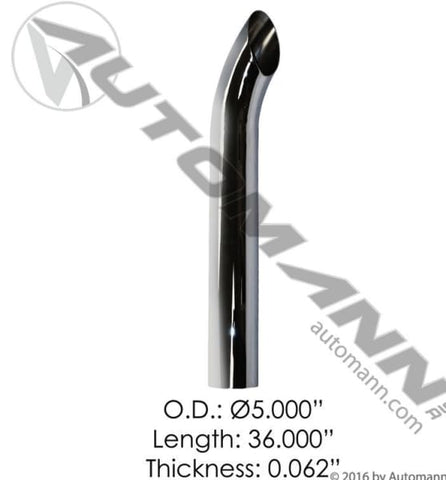 562.U5536SC-Chrome Stack 36in Length 5in OD, (product_type), (product_vendor) - Nick's Truck Parts