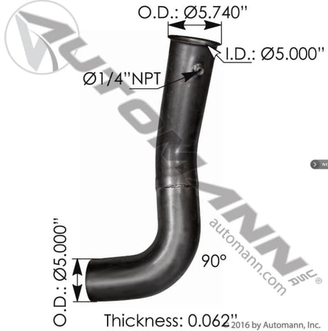 562.U55582167A-Exhaust Pipe ALZ IHC, (product_type), (product_vendor) - Nick's Truck Parts