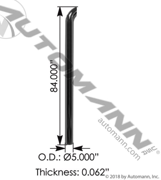562.U5584SC-Chrome Stack 84in Length 5in OD, (product_type), (product_vendor) - Nick's Truck Parts