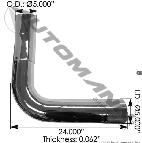 562.U5910742LC-Exhaust Elbow Chrome LH Kenworth, (product_type), (product_vendor) - Nick's Truck Parts