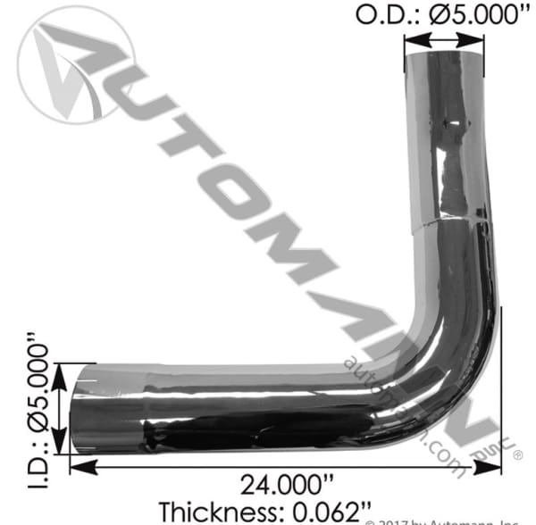 562.U5910742RC-Exhaust Elbow Chrome RH Kenworth, (product_type), (product_vendor) - Nick's Truck Parts