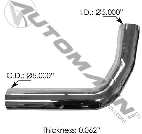 562.U591270RC-Exhaust Elbow Chrome RH Kenworth, (product_type), (product_vendor) - Nick's Truck Parts