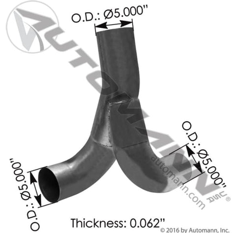 562.U5913088A-Exhaust Y-Pipe ALZ Kenworth, (product_type), (product_vendor) - Nick's Truck Parts