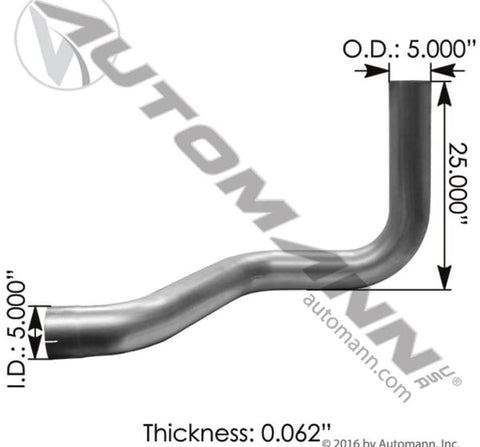 562.U5914020580A-Exhaust Pipe ALZ Kenworth, (product_type), (product_vendor) - Nick's Truck Parts