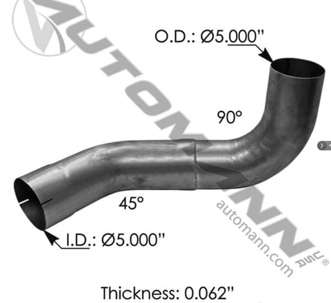 562.U5914764LA-Exhaust Elbow ALZ LH Kenworth, (product_type), (product_vendor) - Nick's Truck Parts