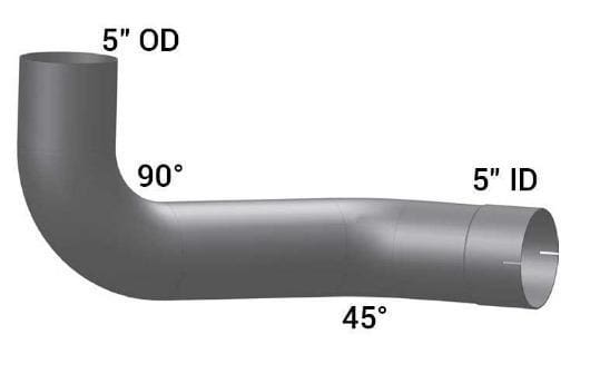 562.U5914764RC6-Exhaust Elbow Chrome RH Kenworth, (product_type), (product_vendor) - Nick's Truck Parts