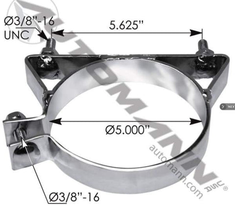 562.U5952BKC-Stack Mtg Bracket 5in Chrome Kenworth, (product_type), (product_vendor) - Nick's Truck Parts