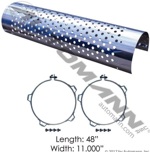 562.U61102SS-Heat Shield 10in Round Holes, (product_type), (product_vendor) - Nick's Truck Parts