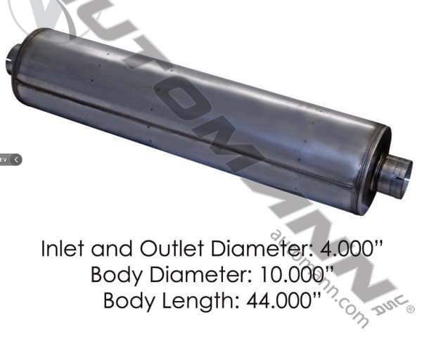 562.U6410-Muffler 4in Inlet/Outlet 10in Body, (product_type), (product_vendor) - Nick's Truck Parts