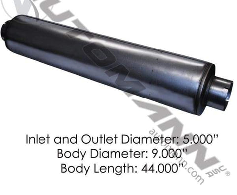 562.U6509-Muffler 5in Inlet/Outlet 9in Body, (product_type), (product_vendor) - Nick's Truck Parts